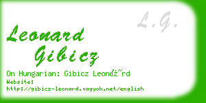 leonard gibicz business card